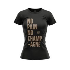 Fekete "No Pain No Champagne" Női Póló