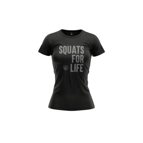 Fekete "Squats For Life" Női Póló